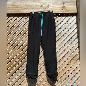 Fig Black Scrub Cuffed Pants with Zipper Pocket. Size XS.